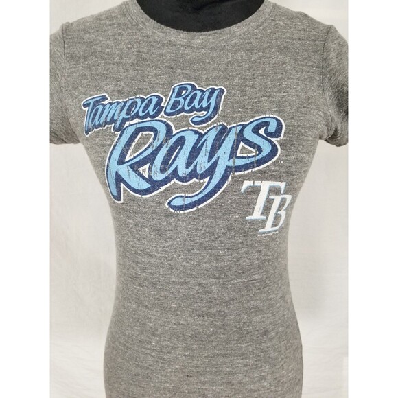 5th & Ocean by New ERA Junior's MLB Tampa Bay Rays Baseball T-Shirt Gray Size M - Picture 2 of 9